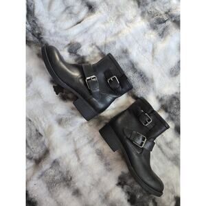 Sun + Stone Genuine Leather Ankle Boots – Black – Size 6 NWT